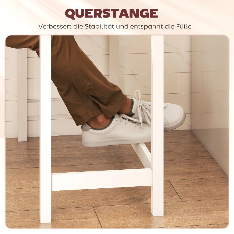 Tavolo da pranzo - bar - effetto rovere - compatto - per 2 persone - legno naturale+bianco