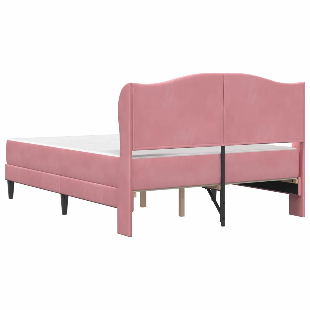Struttura del letto con testiera Rosa 140 x 200 cm Velluto