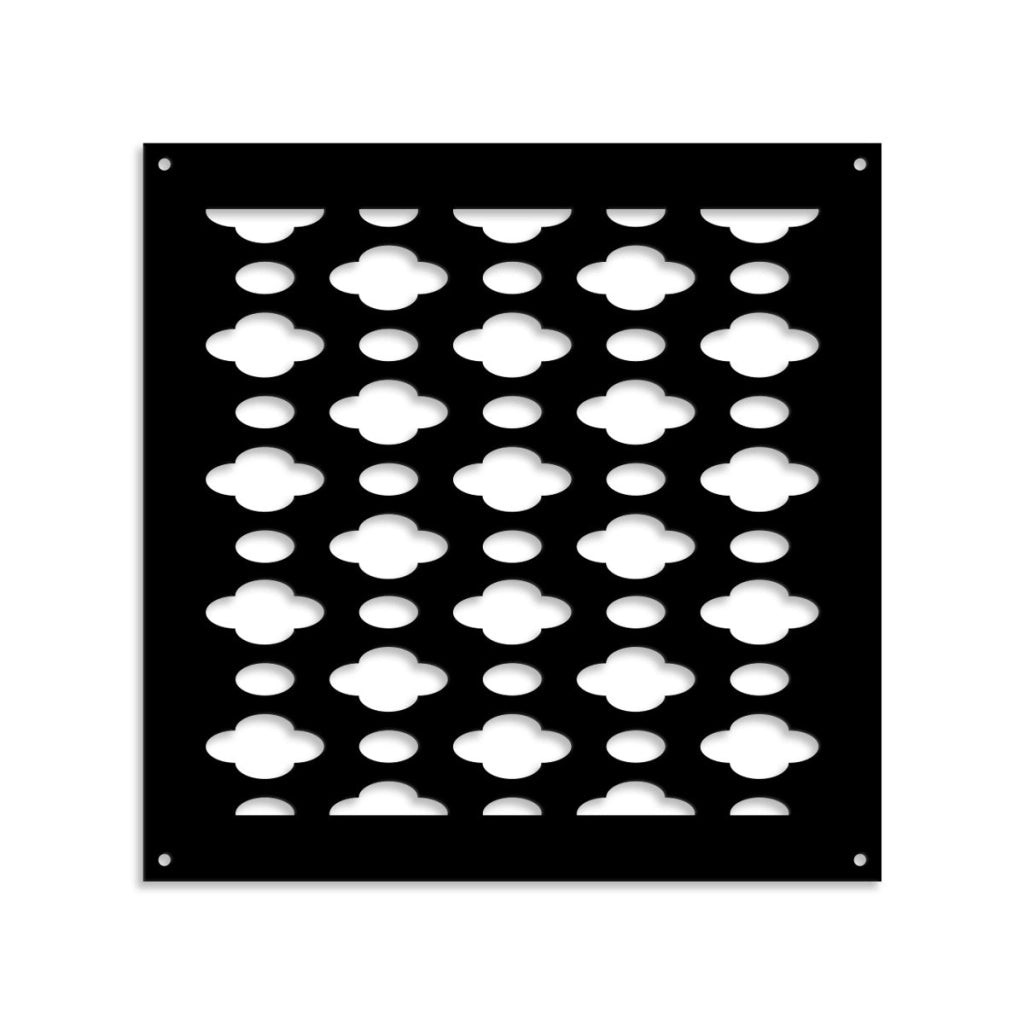 CLOUDS - Pannello in PVC traforato - Parasole Colore: nero, Misura: 73x73 cm