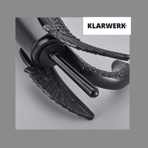 ADRIAN | Rubinetteria da bagno di design in acciaio inox con effetto cigno per lavabo lussuoso nero opaco ristorazione | miscelatore bagno 2 attacchi