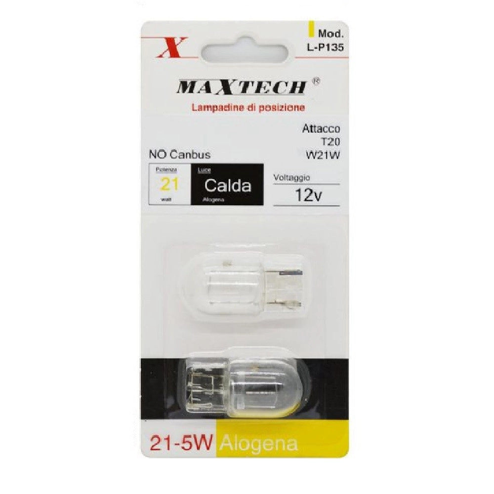 Trade Shop - Lampadine Di Posizione Auto T20/w21w 12v 21w Luce Calda Alogena No Canbus L-p135 -