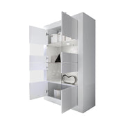 Mobile Espositore Suzzara, Vetrina 3 Ripiani, 101.4x42x161.2h cm Bianco Lucido