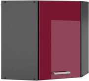 Mobile angolare da cucina R-Line, Rosso lucido, 57 cm, per la libera combinazione all'interno di sistemi cucina modulari