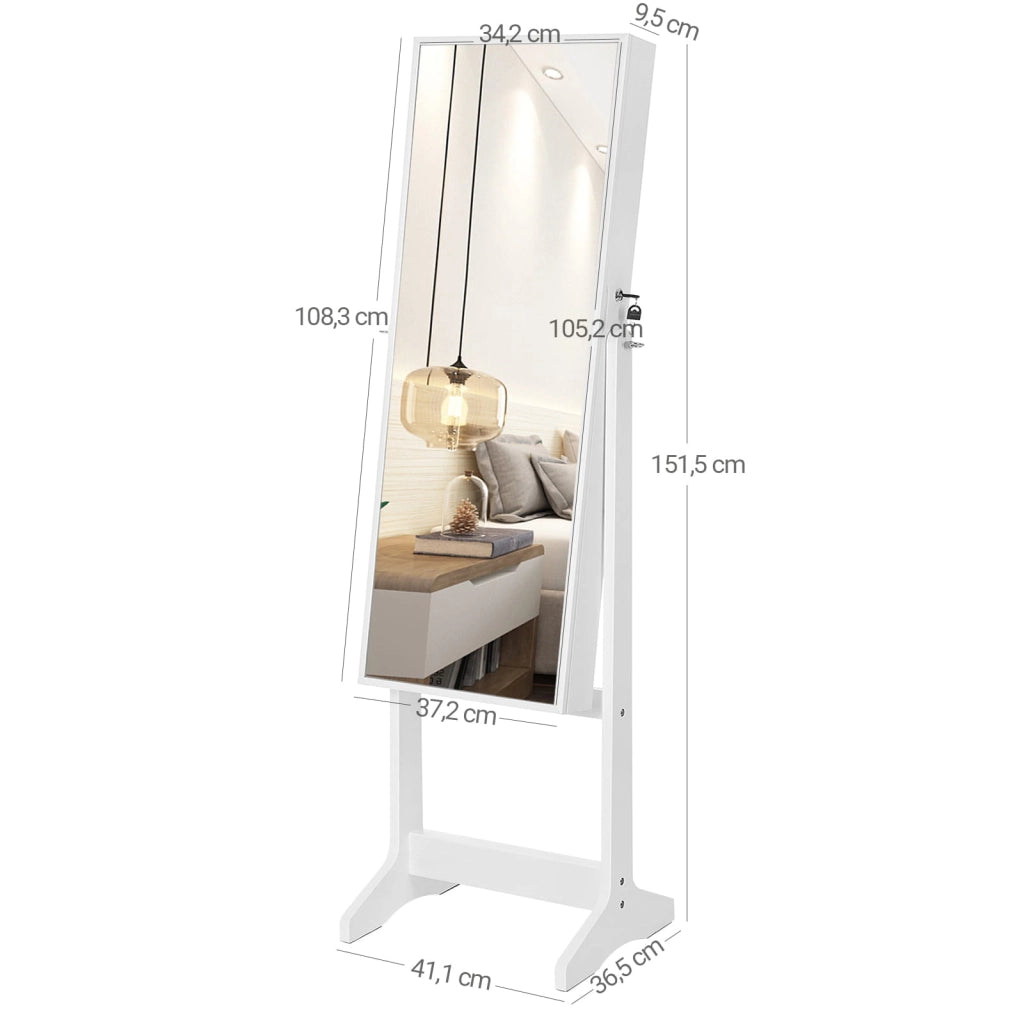 Valora MOBILE PORTAGIOIE SPECCHIATO Interno in velluto bianco per camera da letto