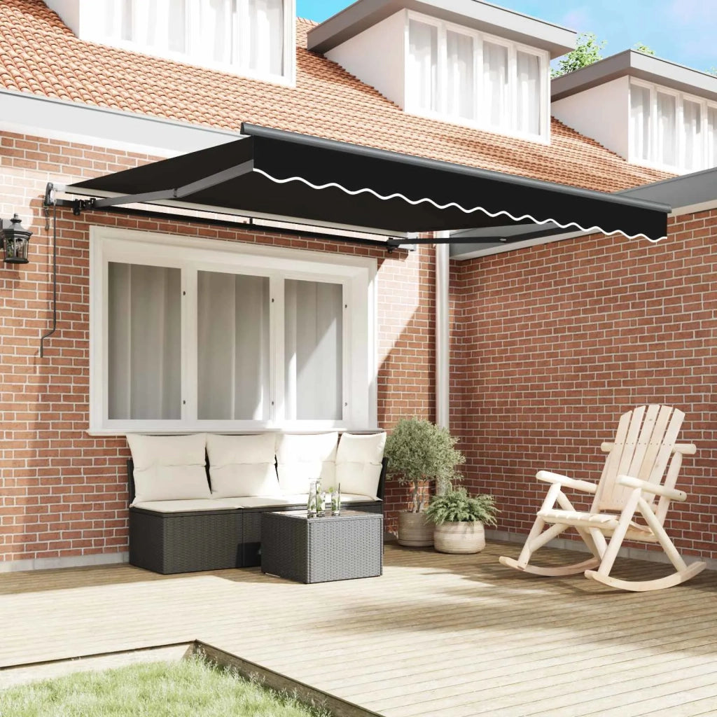 Tenda Retrattile Nero 300 x 250 cm Tessuto e Alluminio 3330039