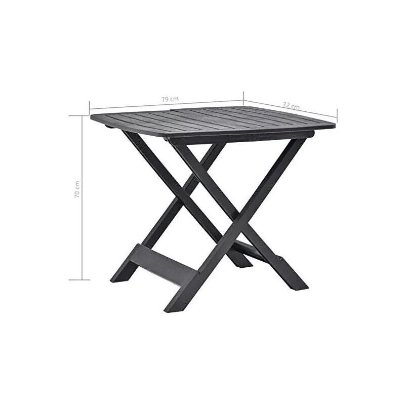 TAVOLO TEVERE PIEGHEVOLE DA ESTERNO 79X72X70 CM IN COLORE ANTRACITE