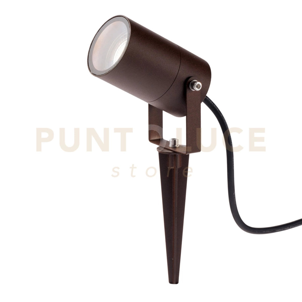 PROIETTORE AKRON CORTEN CON PICCHETTO 1 LUCE ATTACCO GU10 IP65 10X6CM