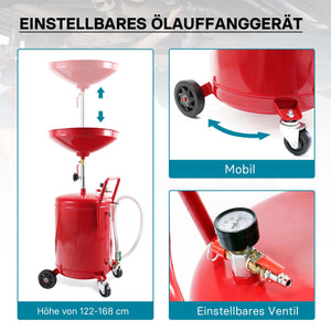 Recuperatore olio esausto 80 litri altezza regolabile 122-168cm Raccoglitore olio esausto