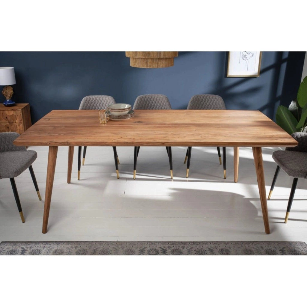 Tavolo da pranzo SCANI 200 cm – Piano in legno massello di acacia verniciato e struttura abbinata