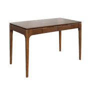 Scrivania in legno di hevea impiallacciato in frassino, 2 cassetti,