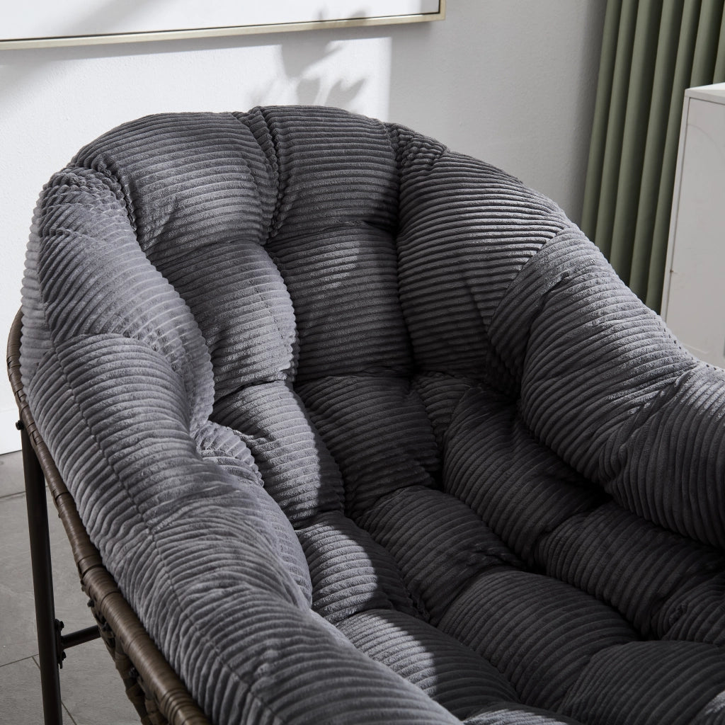 POLTRONA A DONDOLO 78x106x90 cm Rattan sintetico Grigio