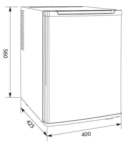 Mini Frigo per Hotel 40 Litri Vama Minibar Top Nero