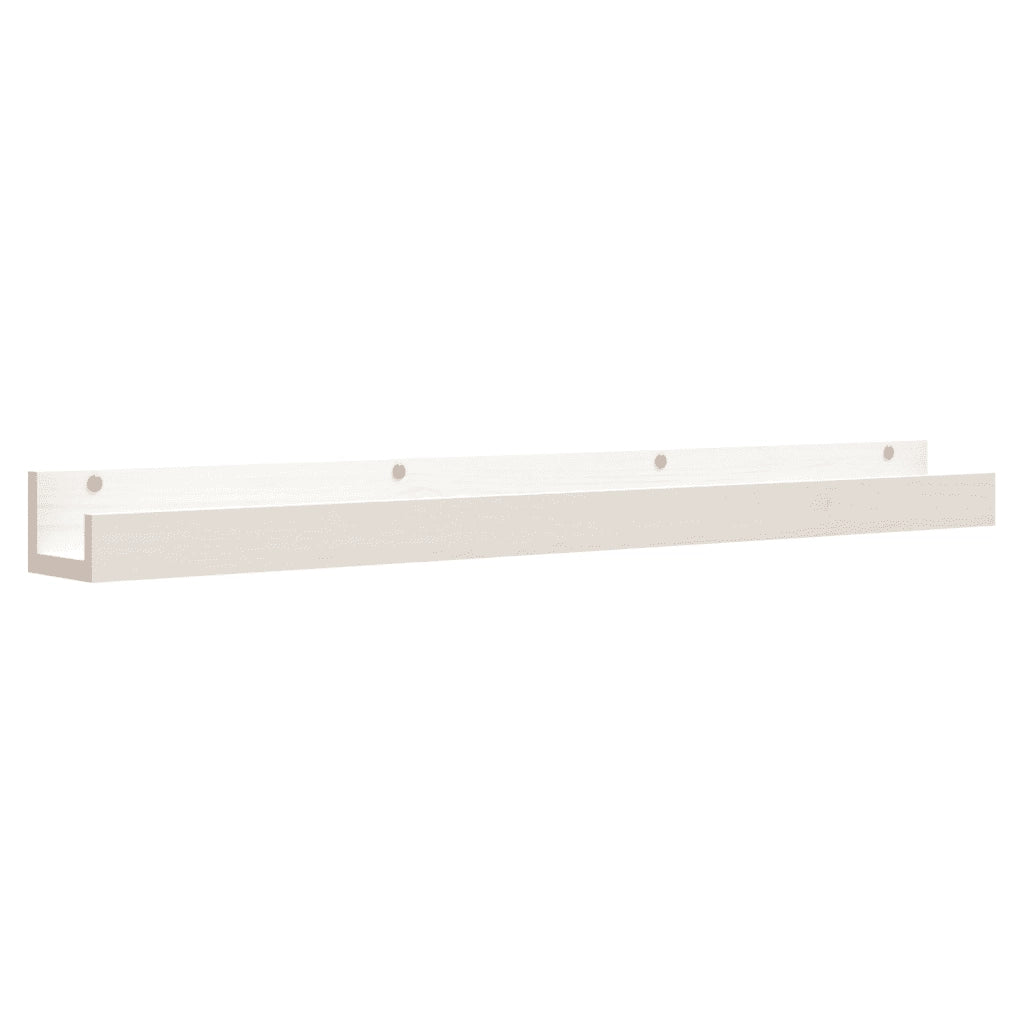 Mensole da Parete 2 pz Bianco 110x12x9cm Legno Massello di Pino cod mxl 32786