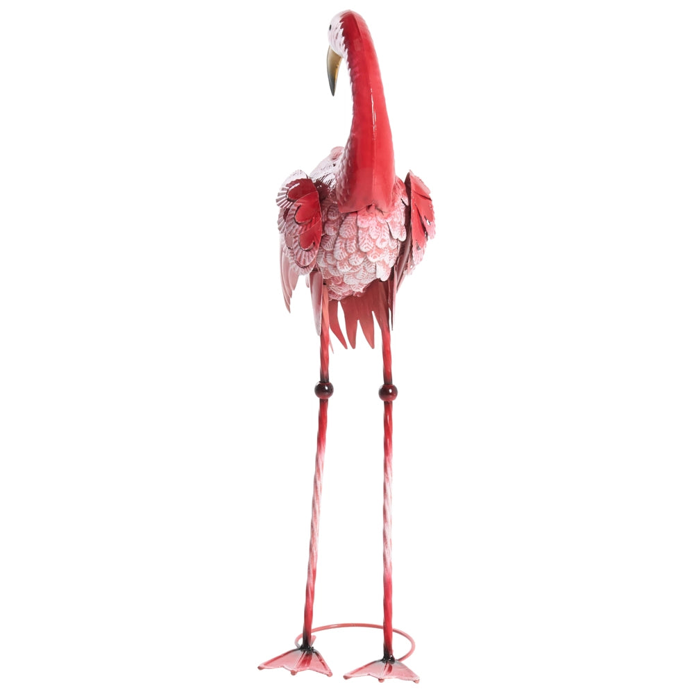 Statua da giardino in ferro rosa, scultura di un animale in piedi a grandezza naturale, realizzata a mano