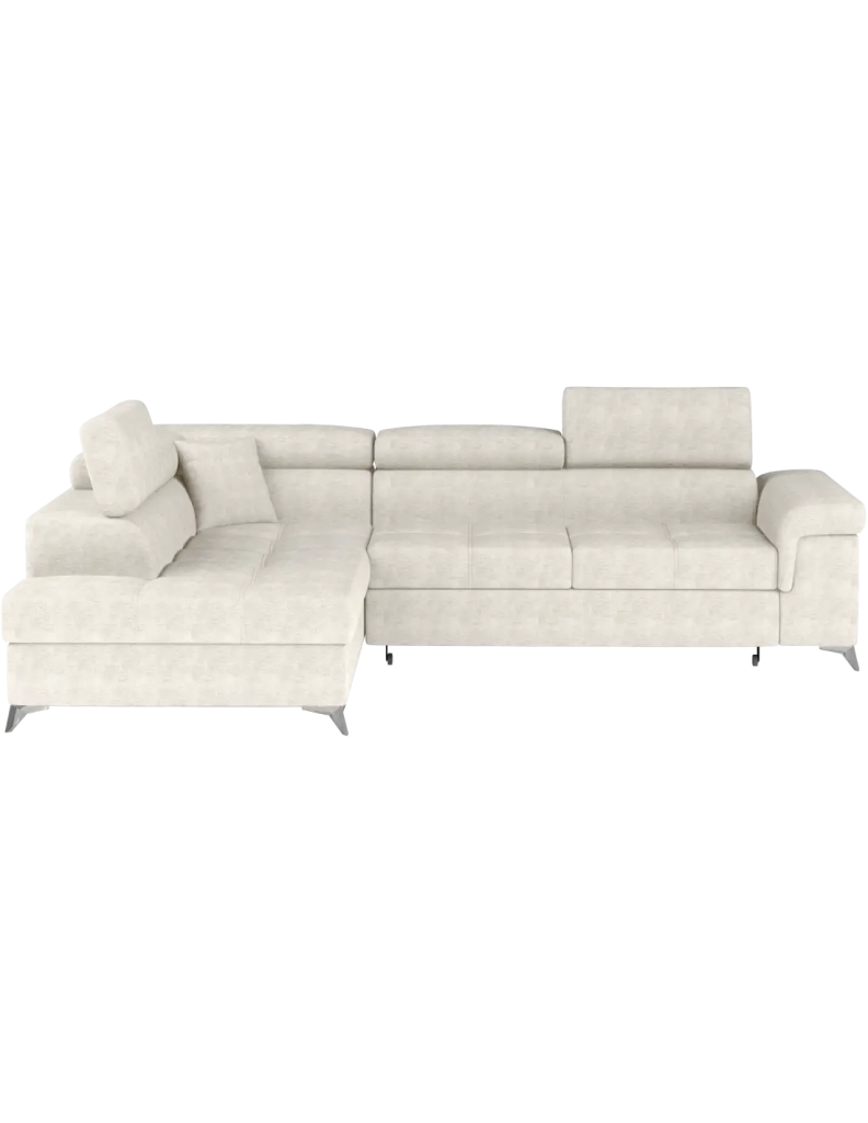Divano angolare convertibile PALAZZO 4 posti beige – angolo sinistro con baule