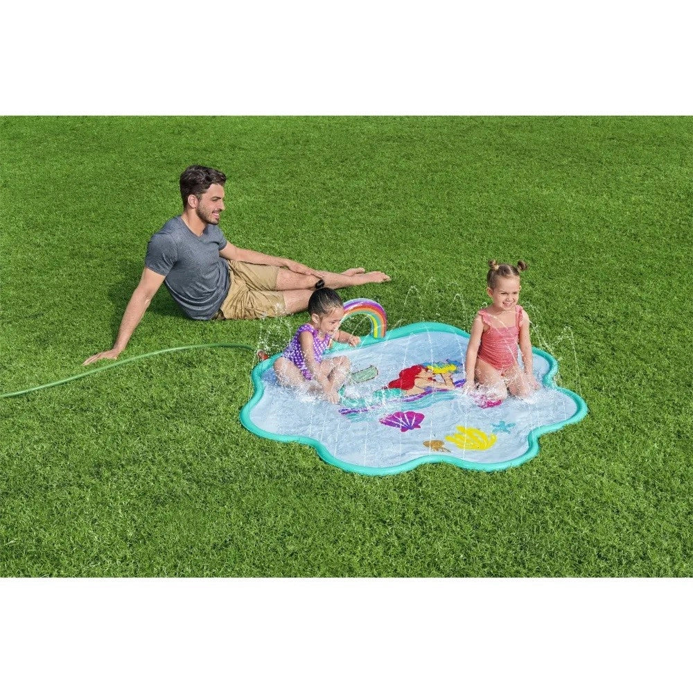 Trade Shop - Tappettino Spruzzi Acqua Sirenetta Splash Pad 163x145cm Per Bambini Estate 9101e -