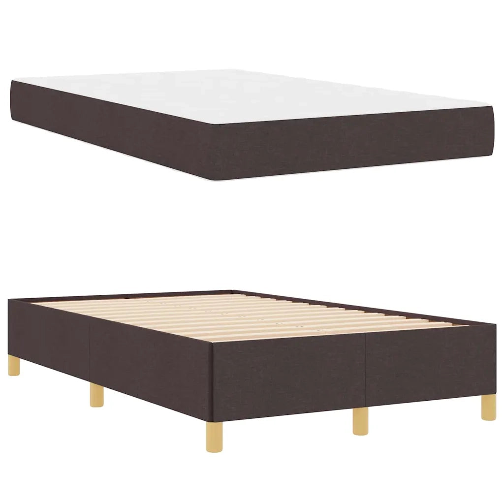 Struttura del letto Marrone Scuro 120 x 190 cm Tessuto