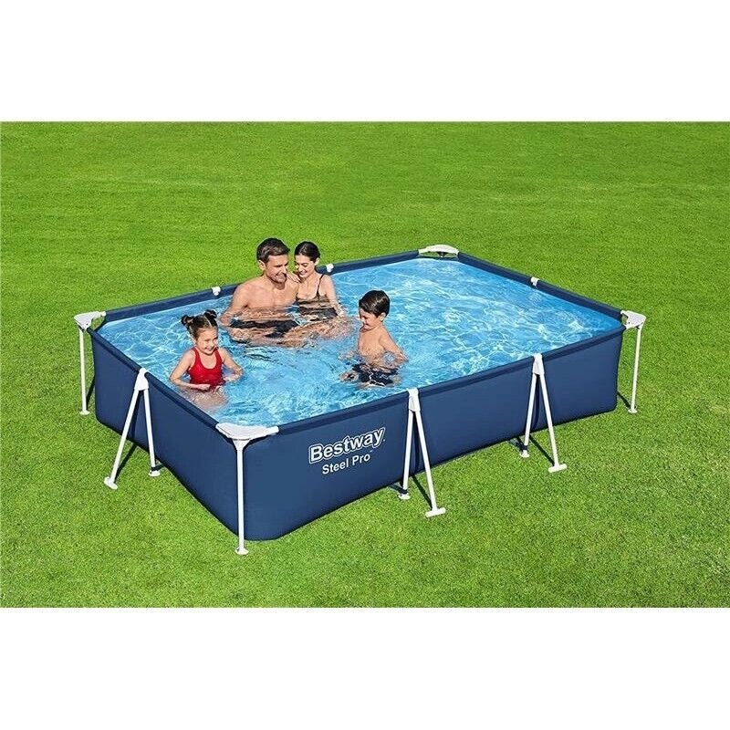 BESTWAY PISCINA FUORI TERRA STEEL PRO RETTANGOLARE 300 X 201 X 66 CM BLU