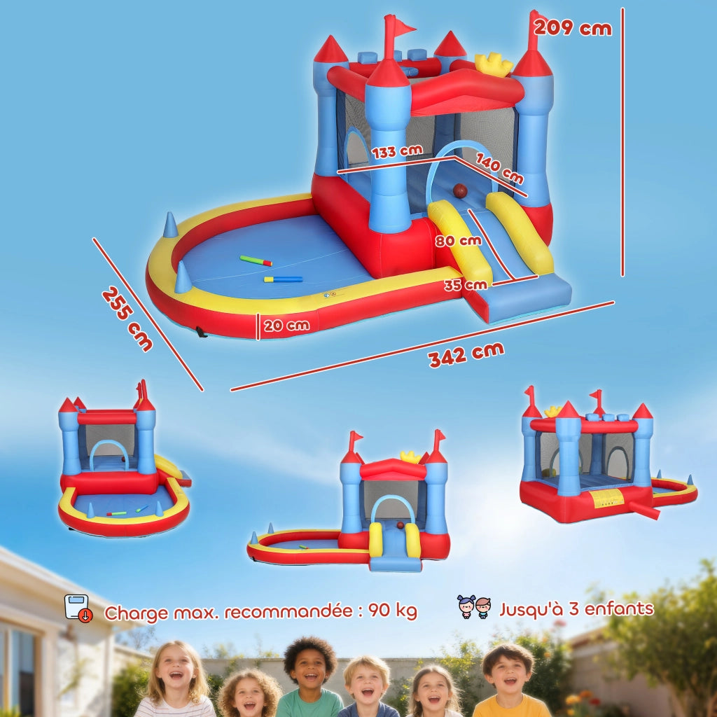Castello gonflabile con soffiatore ¨C zephmum ¨C multicolore 300x300x200