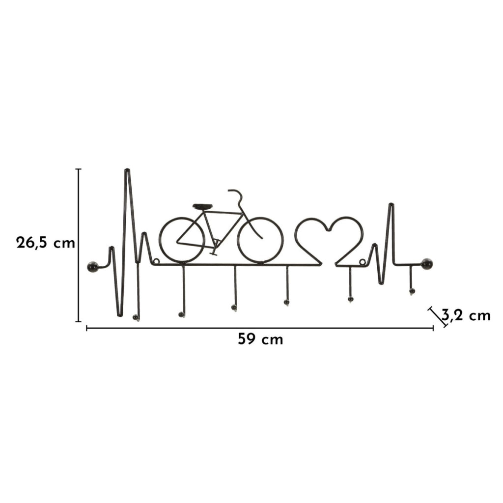 Appendiabiti da muro design Bicicletta in metallo nero