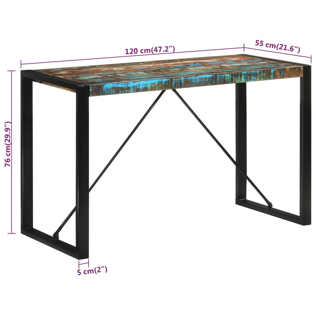 Tavolo da Pranzo 120x55x76 cm in Legno Massello di Recupero 351692