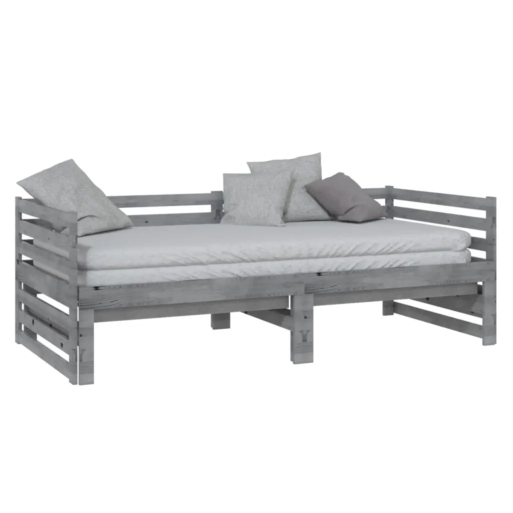 Dormeuse Estraibile Grigia in Massello di Pino 2x(90x200) cm 806967