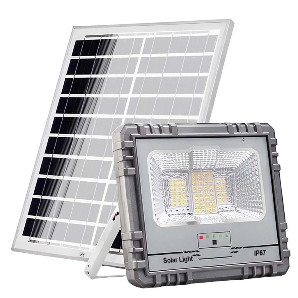 Proiettore Solare LED 10W IP67 con Batteria 10000mAh con Pannello 12W Grigio Avizar
