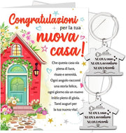 Carta per la Casa Nuova - Regalo per Compleanno - San Valentino - Natale - Chiave d'Acciaio - Per Amici/Famiglia - Carta di Auguri
