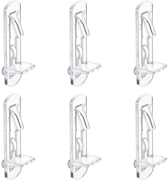 Supporto per tavole in plastica spesso - 30 pezzi - chiusura automatica - viti per tavole per armadi - supporto per mobili - adatto per tavole di 16mm - viti per tavole