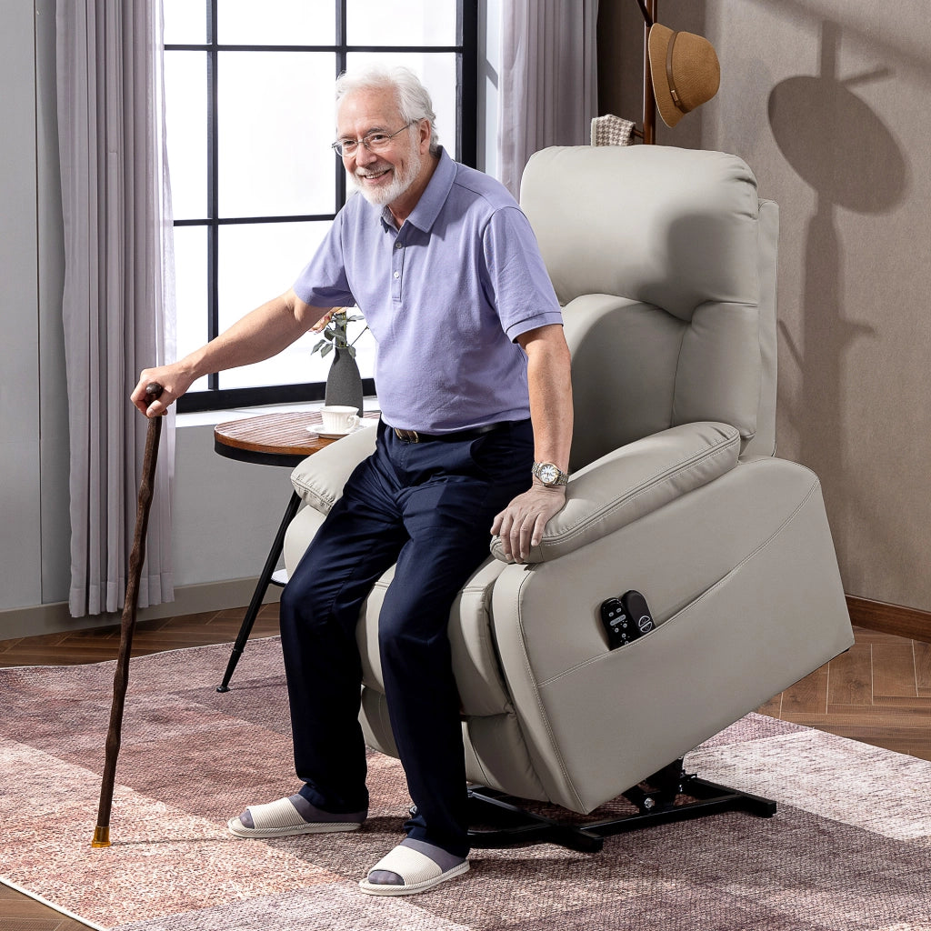Poltrona Relax Elettrica Alzapersona ¨C Xylo ¨C Massaggiante Riscaldante Reclinabile Grigio