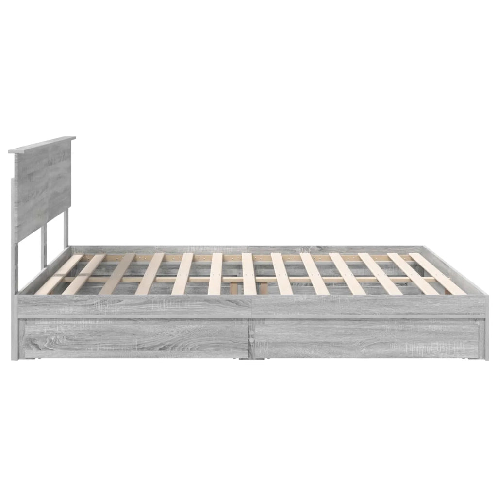 Letto con Contenitore con testiera Grigio Sonoma 180 x 200 cm