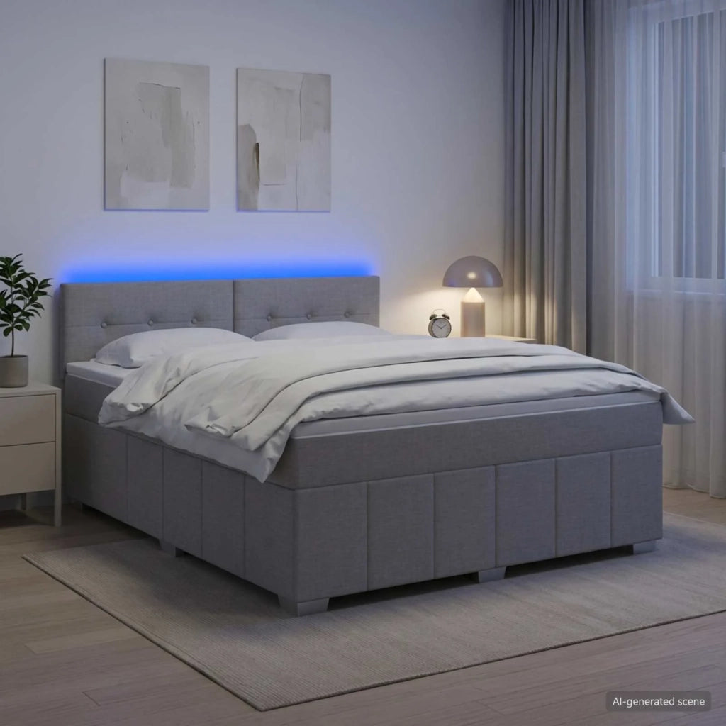 Letto box spring con materasso Grigio Chiaro 180 x 200 cm 3452733