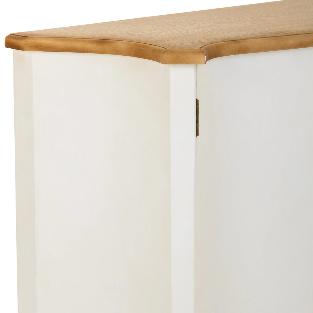 Tavolino da ingresso in legno bianco 106x37x105h cm