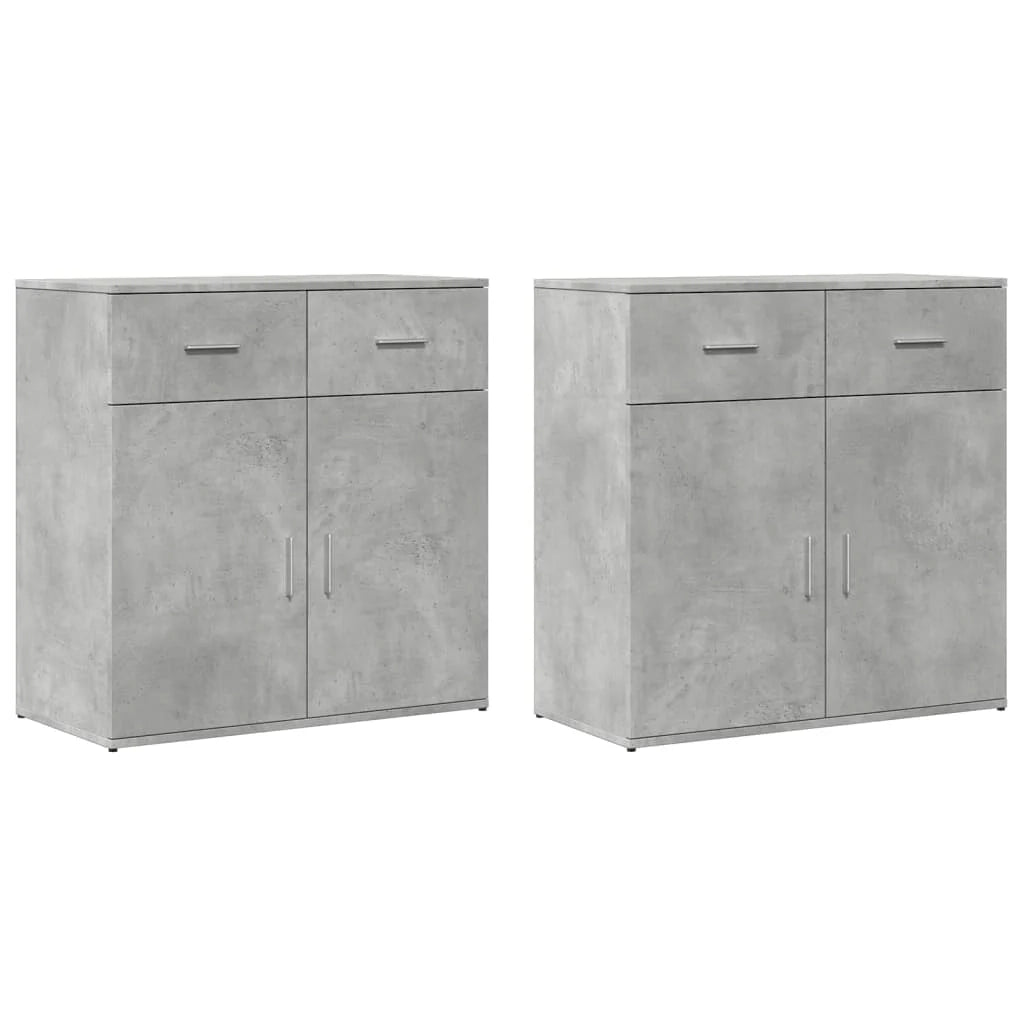 Buffet credenza cassettiera armadio mobile contenitore organizer per cucina soggiorno salotti set da 2 79 x 38 x 80 cm legno ingegnerizzato grigio 02_0036868