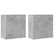 Buffet credenza cassettiera armadio mobile contenitore organizer per cucina soggiorno salotti set da 2 79 x 38 x 80 cm legno ingegnerizzato grigio 02_0036868