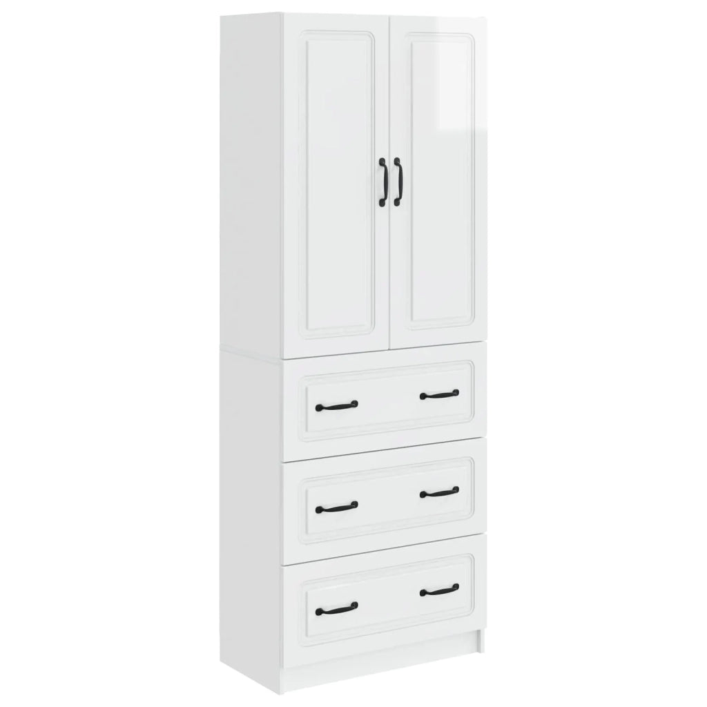 Set di armadi 2 pcs Bianco Lucido 66 x 34,5 x 87 cm