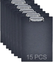 Cinture di cartellino 15 pezzi - Osservatore di documenti A4 leggero - PVC impermeabile - Clip robusto - Disegno portatile - 22 x 31 cm