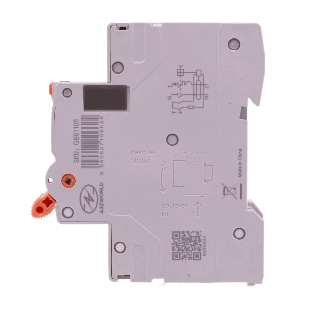 RCBO Interruttore Magnetotermico Differenziale Tipo A-SI Super Immunizzato, Curva B 1P+N 1M 6000A 30mA AC 230V IP20, GYR10N, Disponibili 6A 10A 16A 20A 25A 32A 40A (B6A)