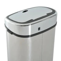 Pattumiera Cestino dei Rifiuti in Acciaio Inox con Sensore a Infrarossi 68L, Rettangolare, Argento