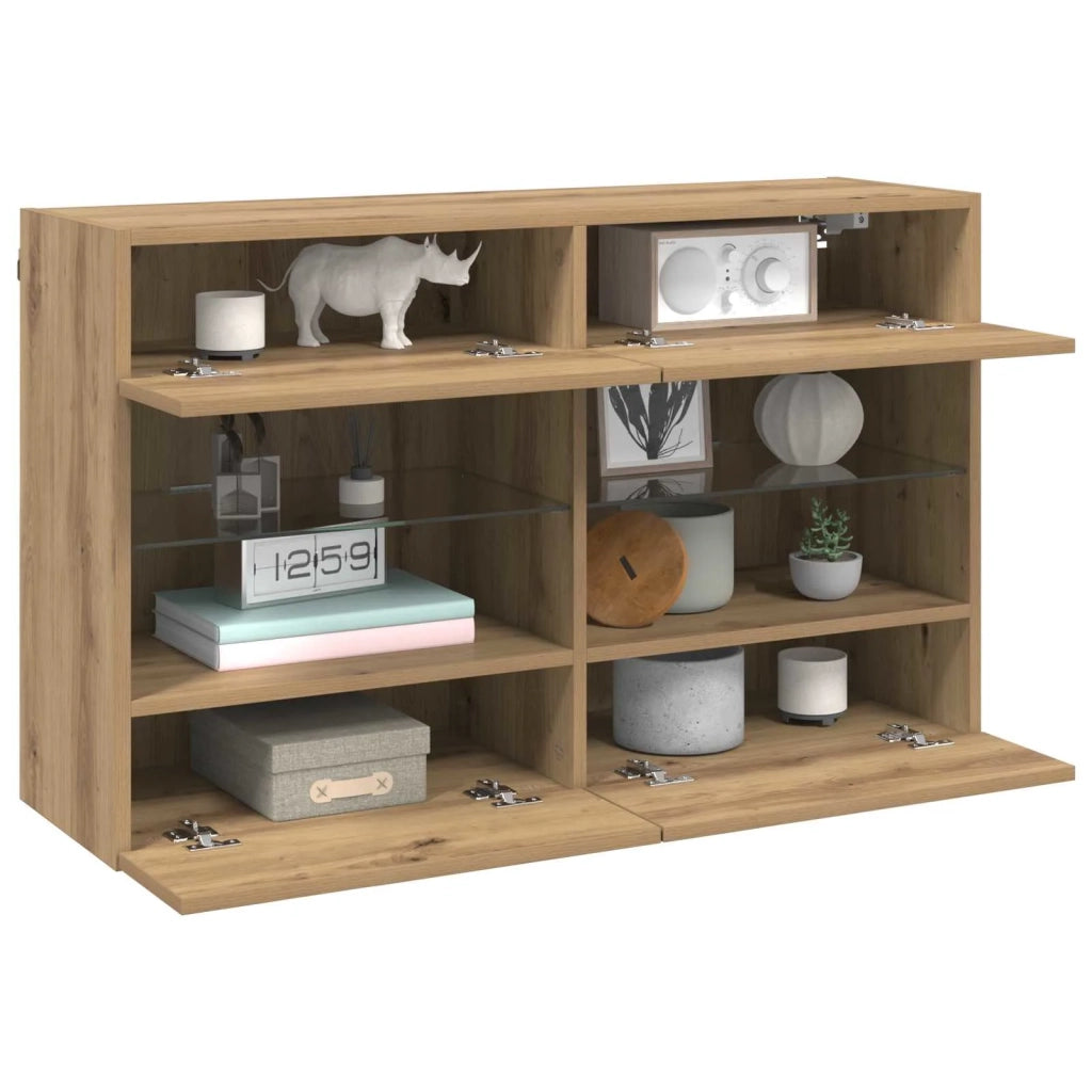 Mobile TV da parete Rovere artigianale 98,5 x 30 x 60,5 cm 8000986