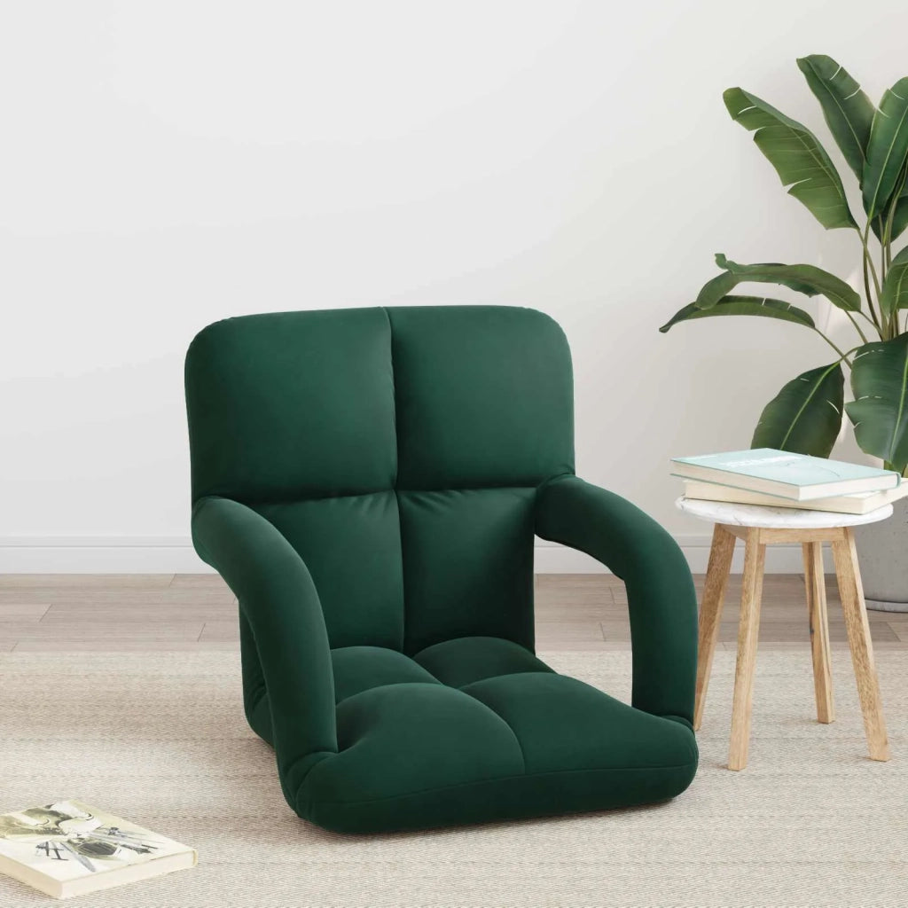 Sedia a pavimento regolabile Verde Scuro Velluto