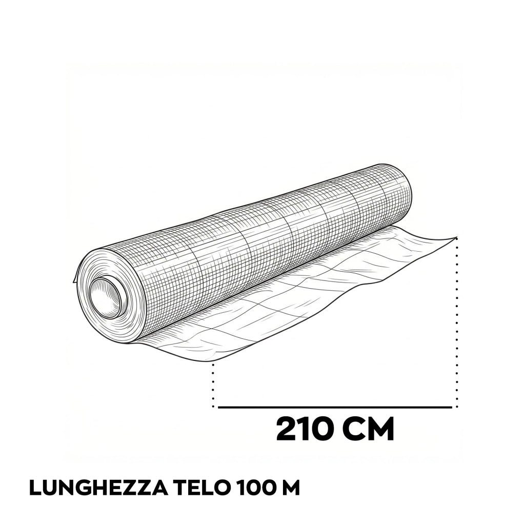Nyumput - Telo Pacciamatura 100x2,10 m 100Gr/mq tessuto permeabile antierbacce antialga per orto giardino verde