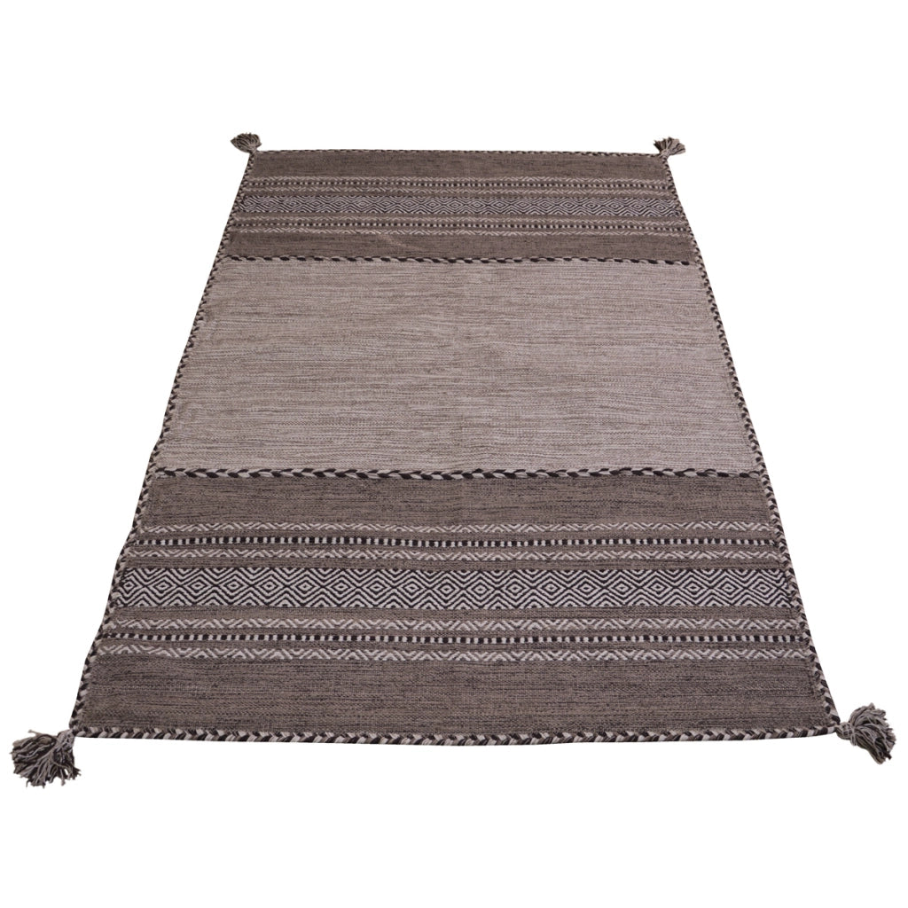 Tappeto ANTIQUE KILIM BEIGE cm.70x140 tessuto a mano in cotone e ciniglia