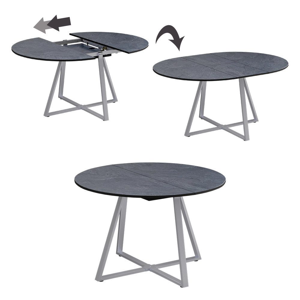 Tavolo da pranzo allungabile Loyd Antracite/Grigio 120 x 120 cm Estensibile Vicco