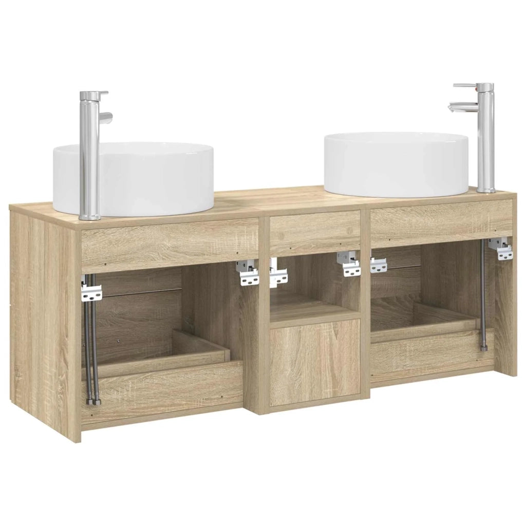 Set di mobili per il bagno 3 pz Rovere Sonoma 3405949
