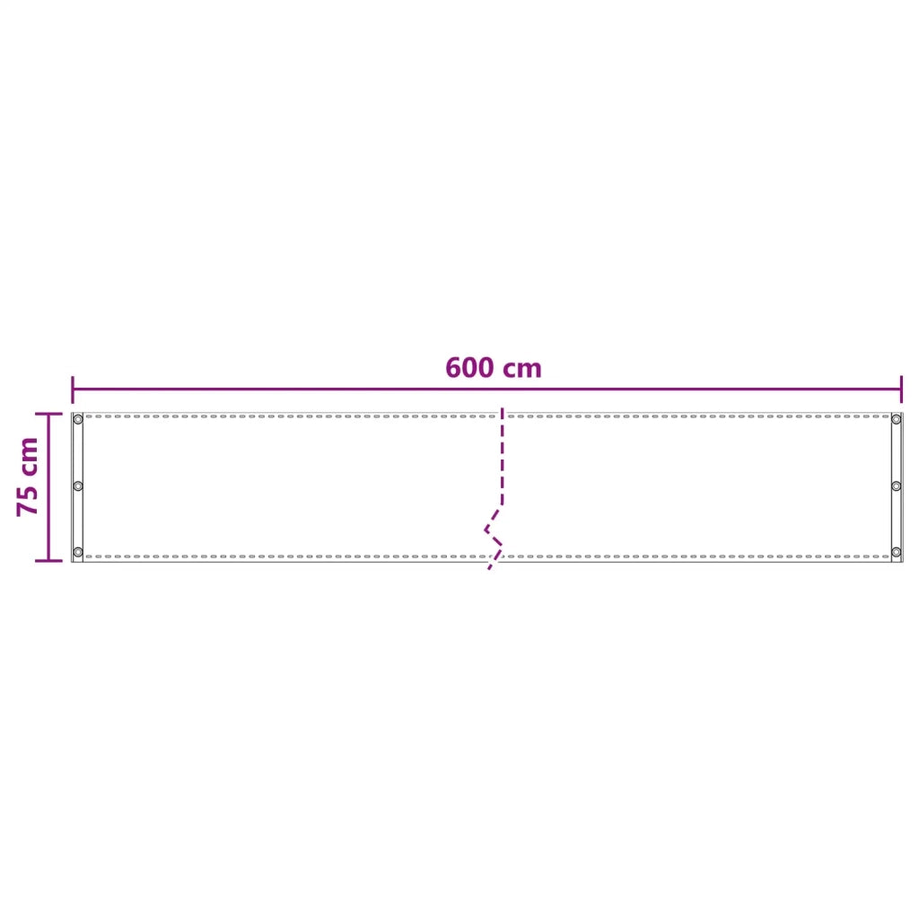 Schermo da balcone-Pannello per balcone Sabbia 75 x 600 cm HDPE e alluminio