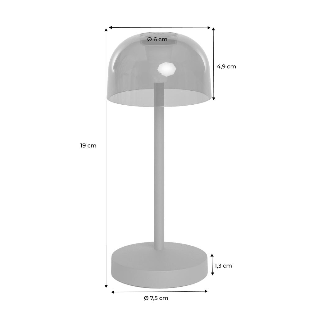 Lampada da tavolo da interno/esterno in metallo, nero
