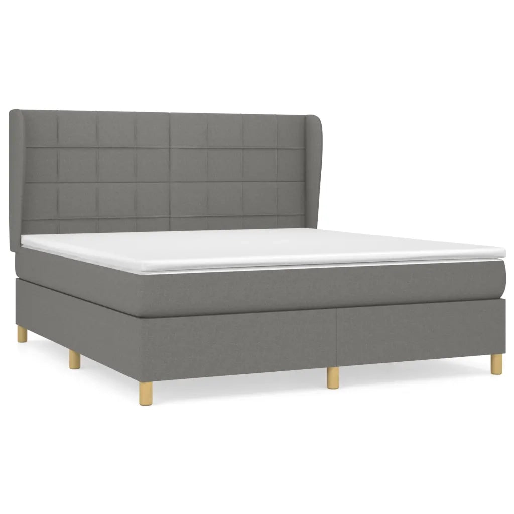 Giroletto a Molle con Materasso Grigio Scuro 180x200 cm Tessuto 3128542