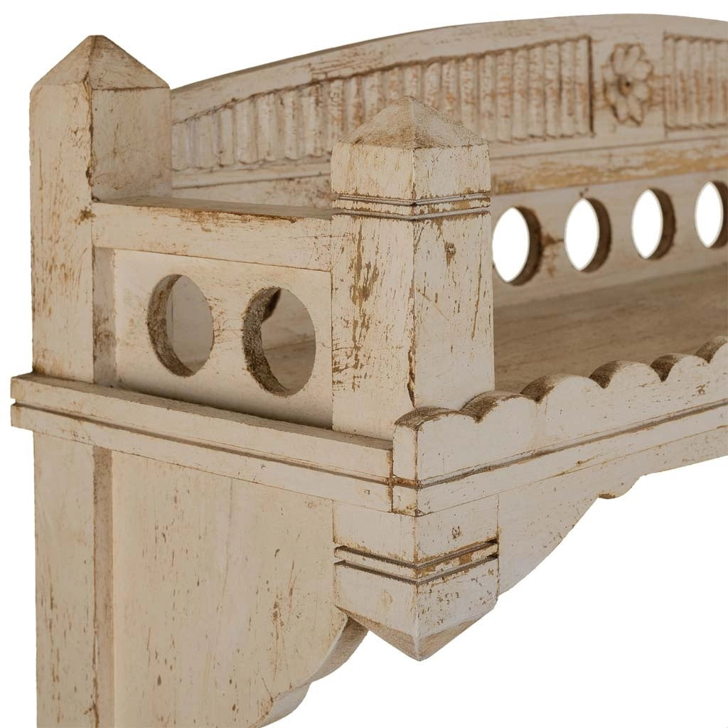 Credenza in legno bianca fatta a mano 75x35x150h