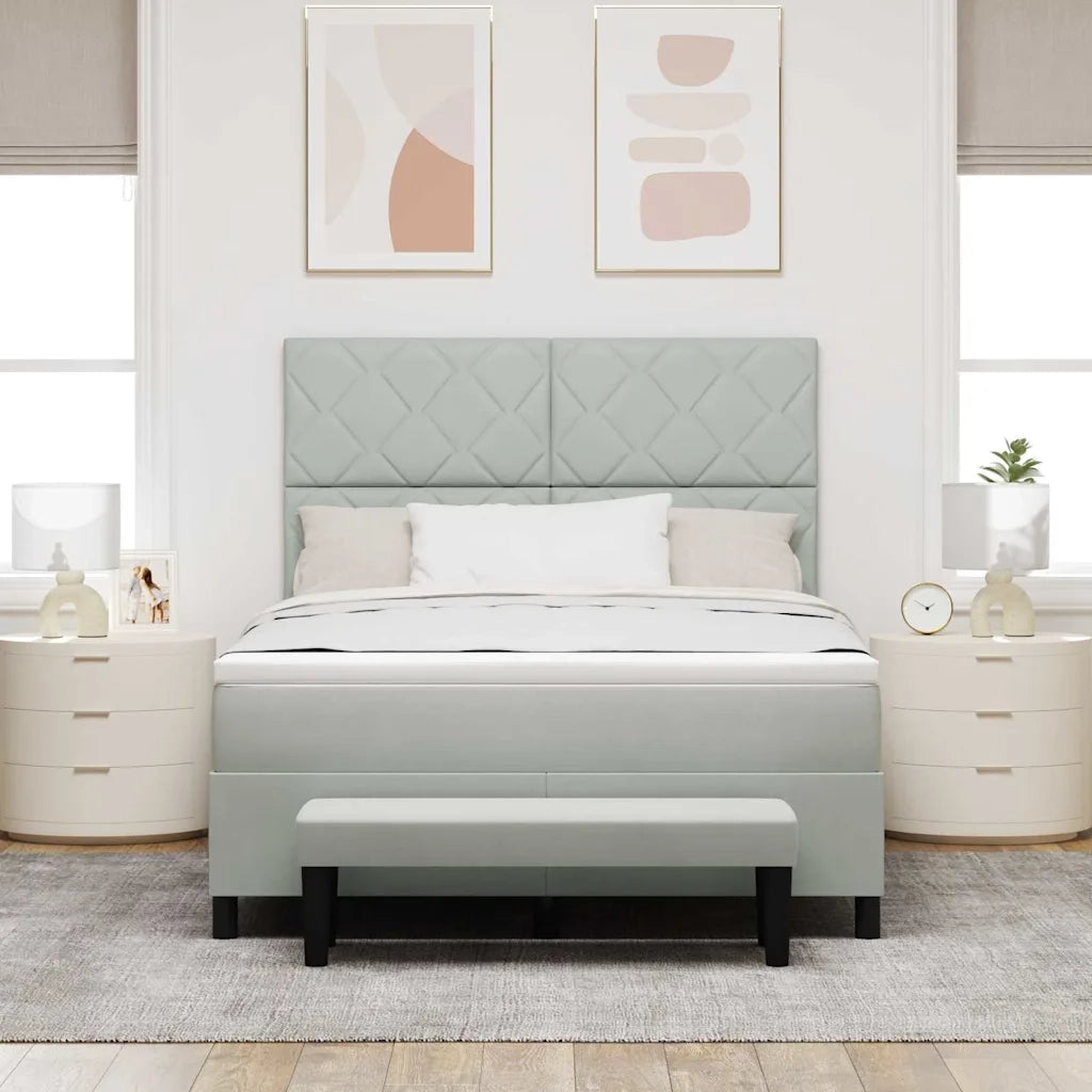 Letto a molle con materasso Grigio chiaro 160 x 200 cm Velluto 3344588